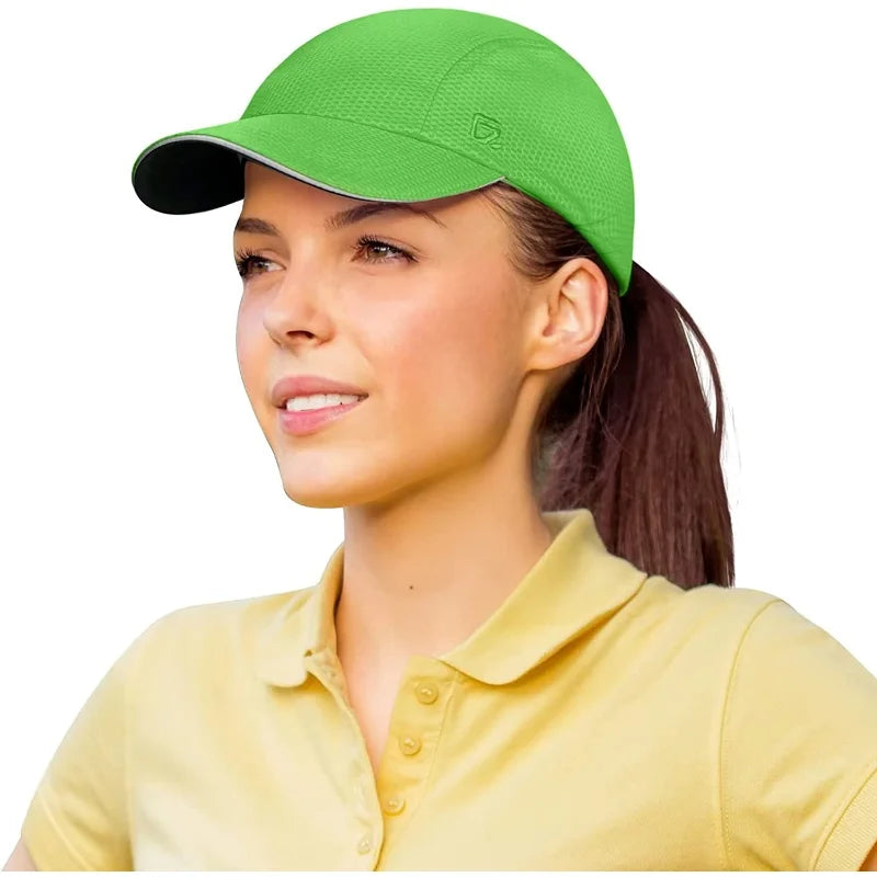 Women's Lightweight Running Hat - Breathable Mesh Cap with Reflective Trim