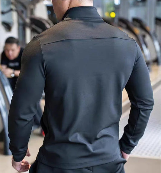 Men's Quick-Dry Running Jacket - Lightweight Windproof Sports Jacket with Zip