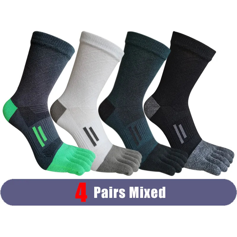 Men's Compression Five Finger Toe Socks – Cotton Running Socks