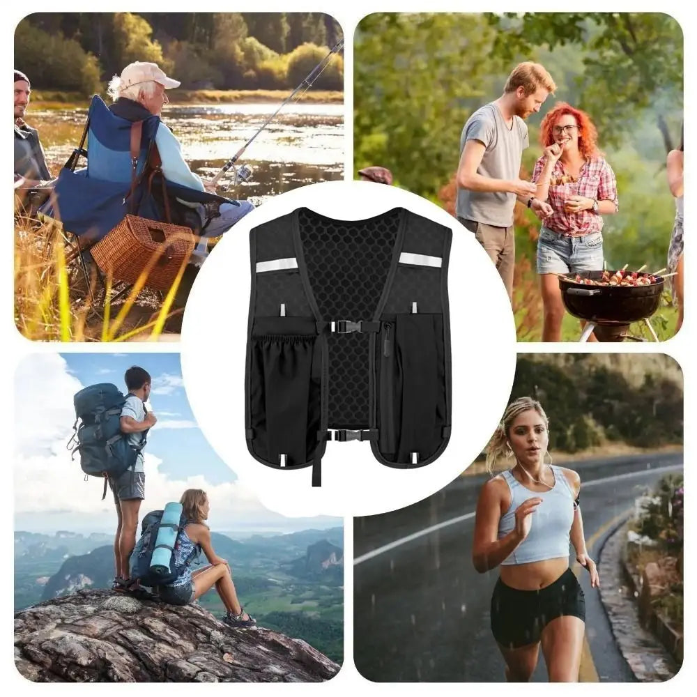 Reflective Running Vest - Waterproof Hydration Pack for Running, Hiking & Cycling