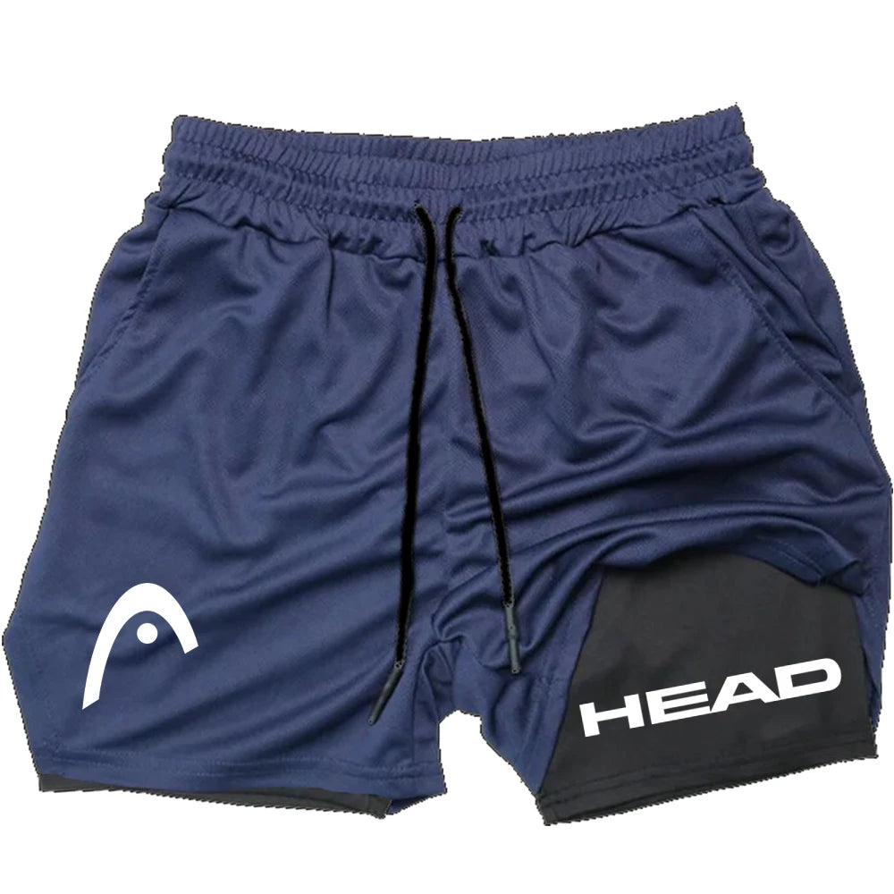 Men's 2-in-1 Compression Running Shorts - Quick Dry Double Layer Fitness Shorts