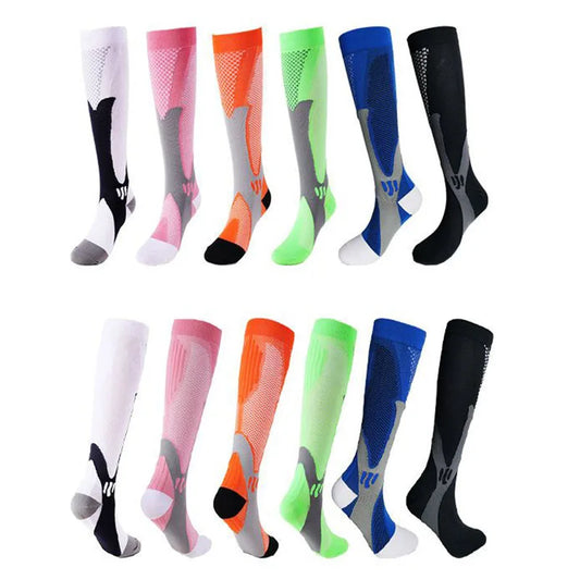 Compression running socks in multiple colours with 20-30 mmHg anti-fatigue support"