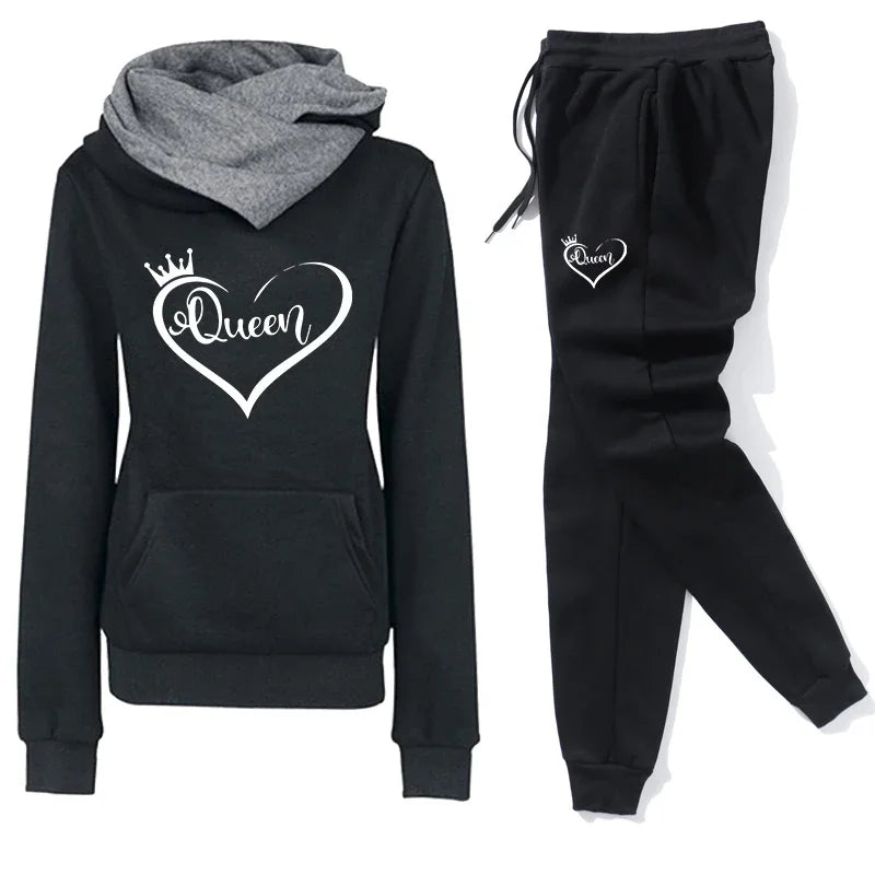 Women's Hooded Pullover Tracksuit – Full Length Casual Jogger Set