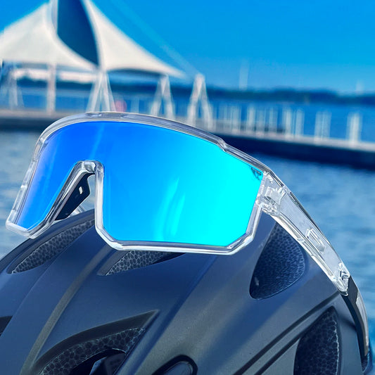 Lightweight windproof sunglasses with UV protection for running and cycling, unisex fit, 8 styles available"