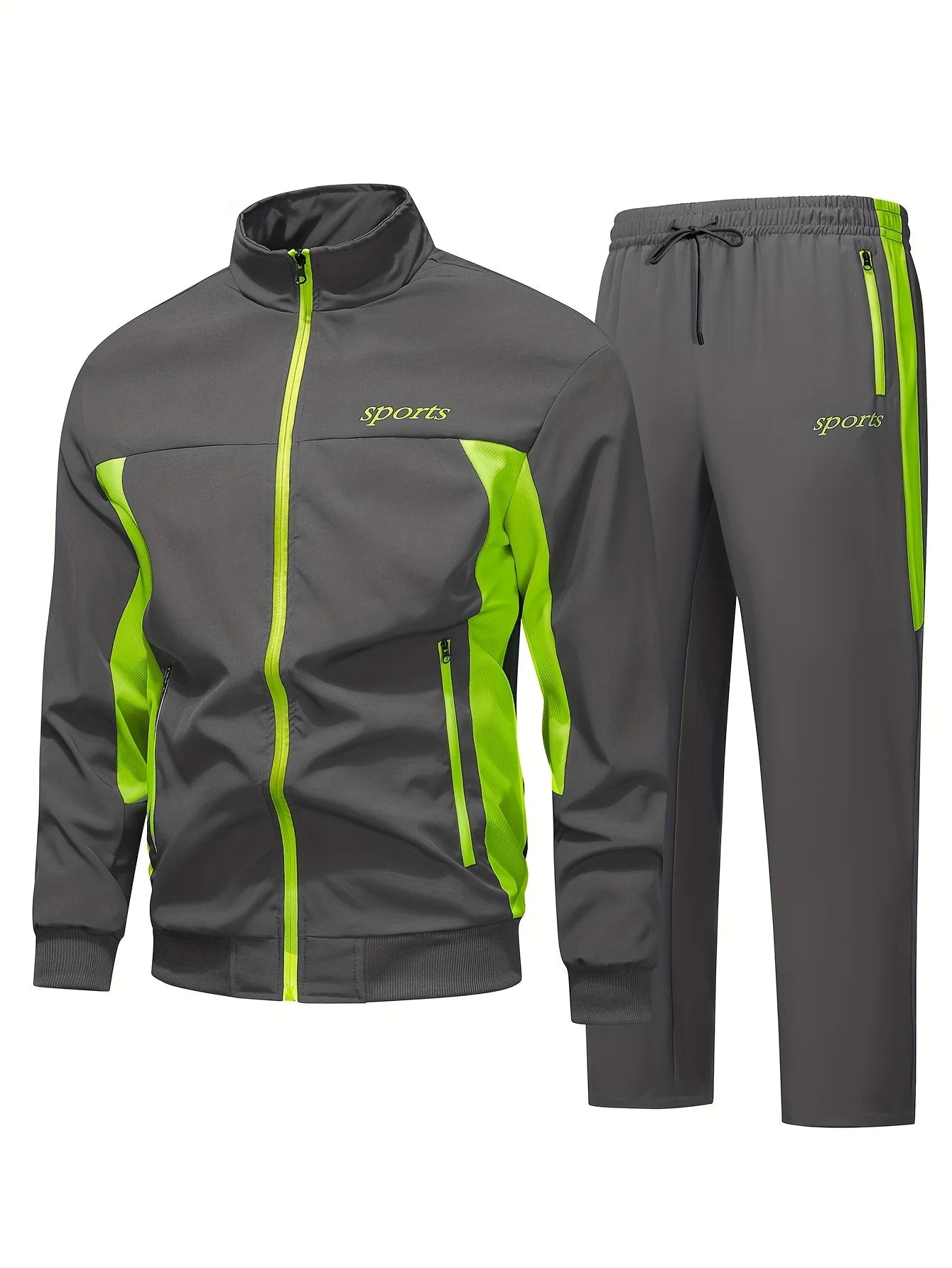 Men's Zip-Up Hooded Tracksuit – Two-Piece Jogging Set