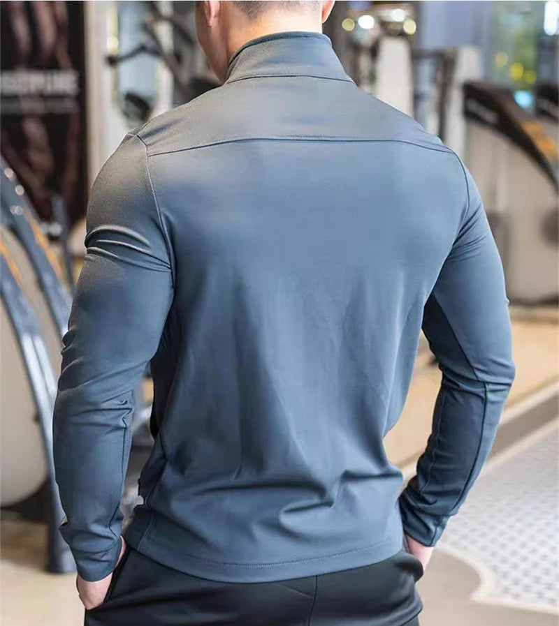 Men's Quick-Dry Running Jacket - Lightweight Windproof Sports Jacket with Zip