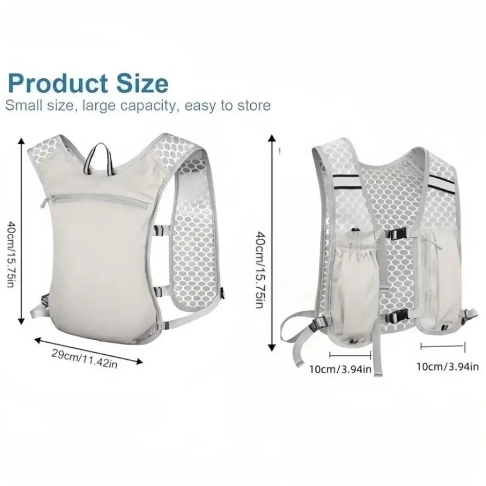 Breathable Running Hydration Vest - Waterproof Reflective Pack for Multi-Sport