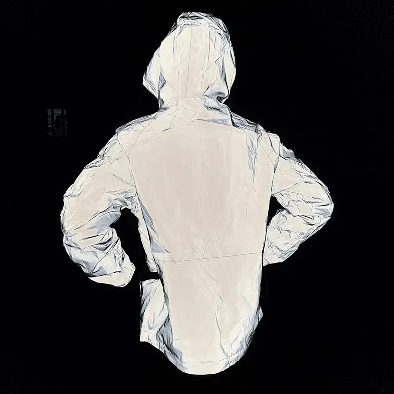Men's Reflective Running Jacket - High-Visibility Hooded Jacket for Night Running & Cycling
