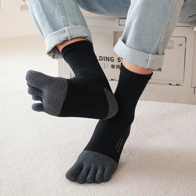 Men's Compression Five Finger Toe Socks – Cotton Running Socks