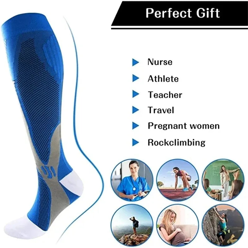 Compression Running Socks - 20-30 mmHg Anti-Fatigue Sports Socks