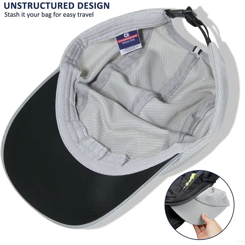 Women's Lightweight Running Hat - Breathable Mesh Cap with Reflective Trim