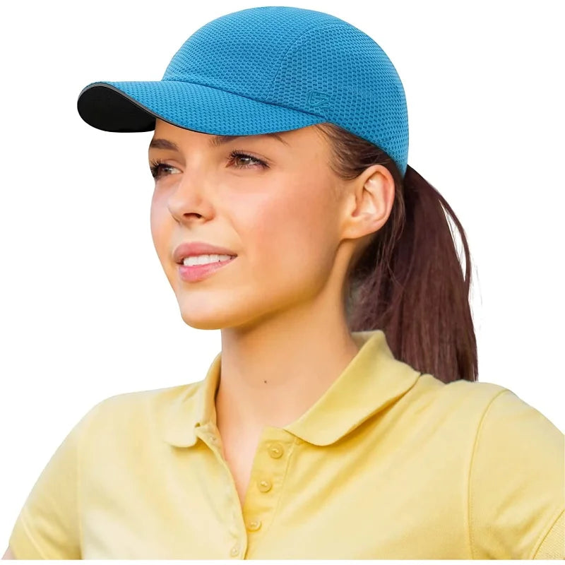 Women's Lightweight Running Hat - Breathable Mesh Cap with Reflective Trim