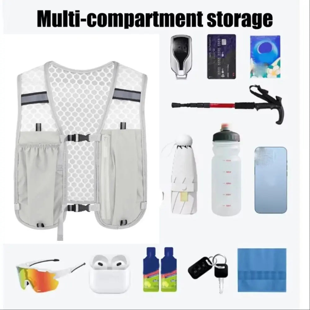 Breathable Running Hydration Vest - Waterproof Reflective Pack for Multi-Sport