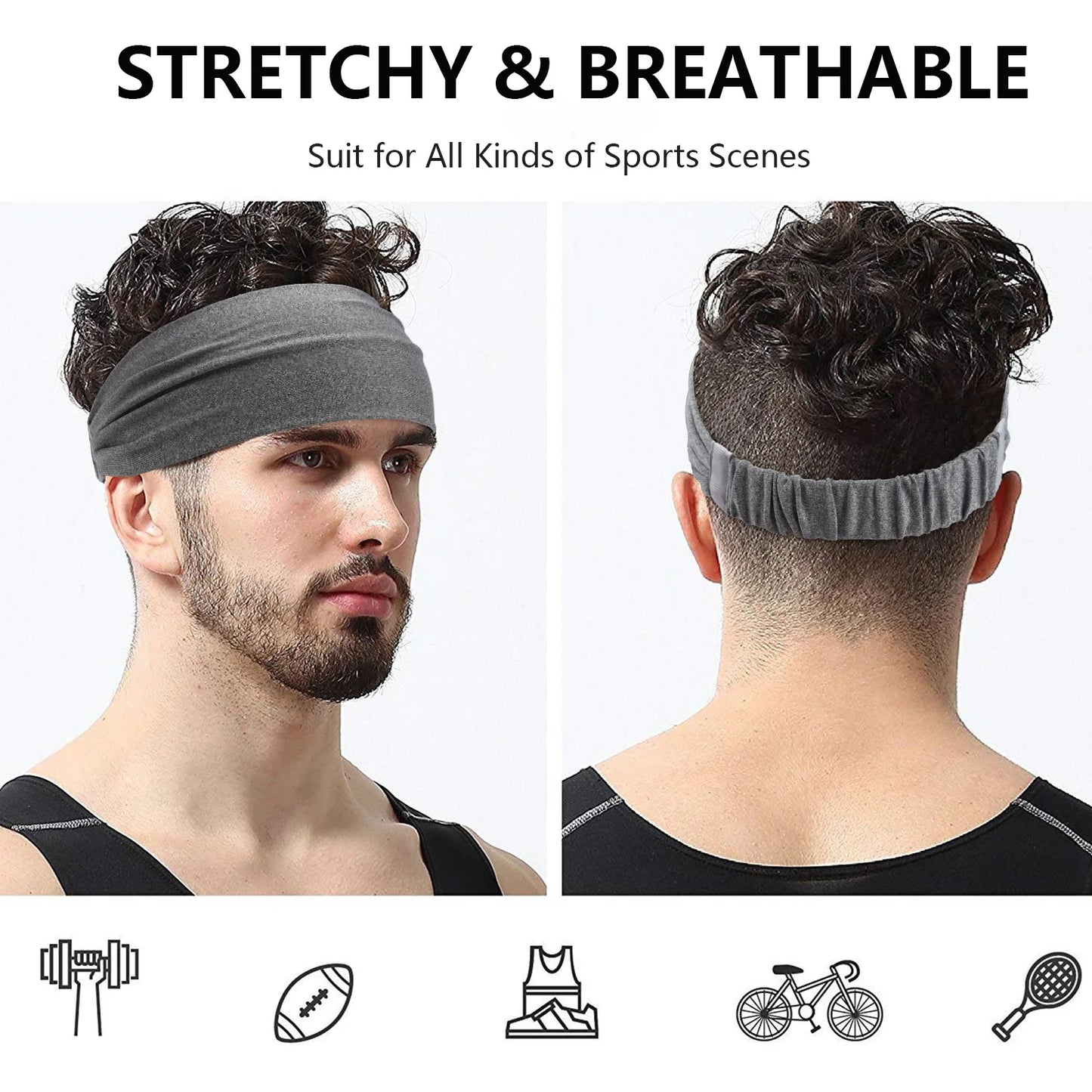 Elastic Running Headband - Soft Sweatband for Gym & Fitness