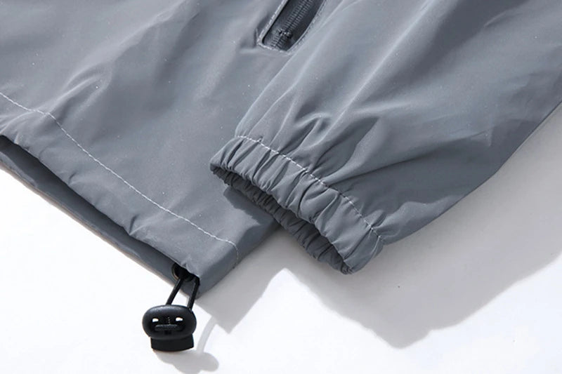 Men's Reflective Running Jacket - High-Visibility Hooded Jacket for Night Running & Cycling