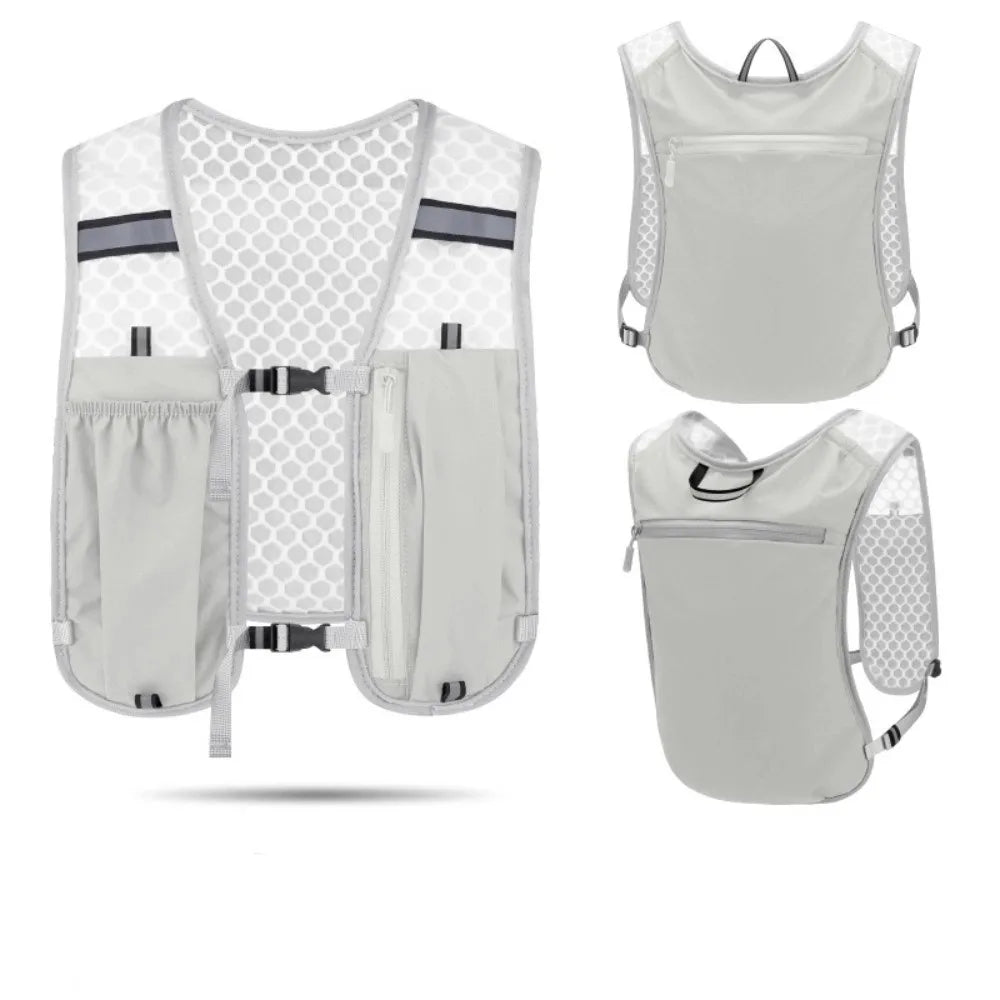 Breathable Running Hydration Vest - Waterproof Reflective Pack for Multi-Sport