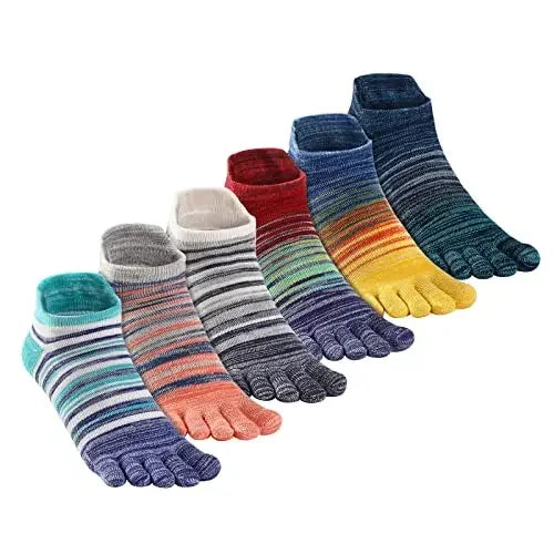 Unisex five-finger toe socks for running and cycling, cotton-rich, pack of 3 pairs, available in S, M and L"
