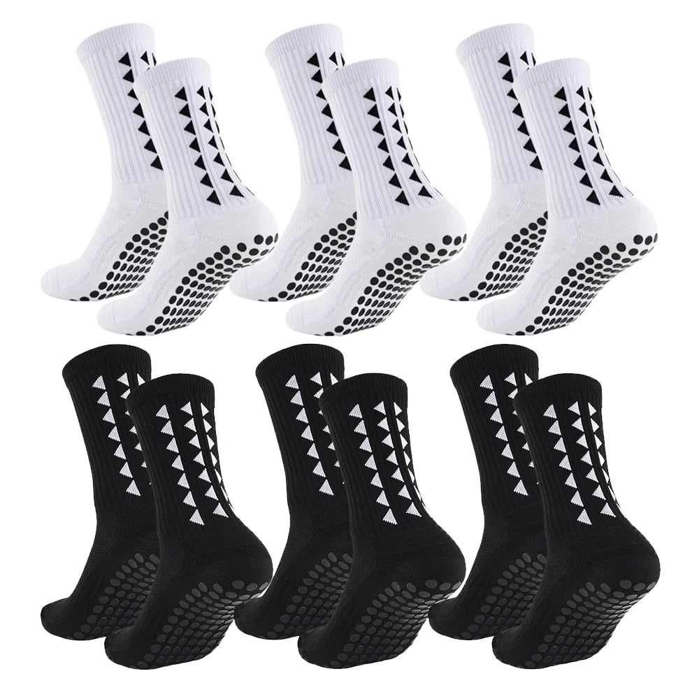 "Men's and women's non-slip grip socks with towel bottom for running and sports"
