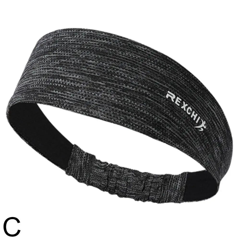 Moisture-Wicking Running Headband - Non-Slip Elastic Sweatband