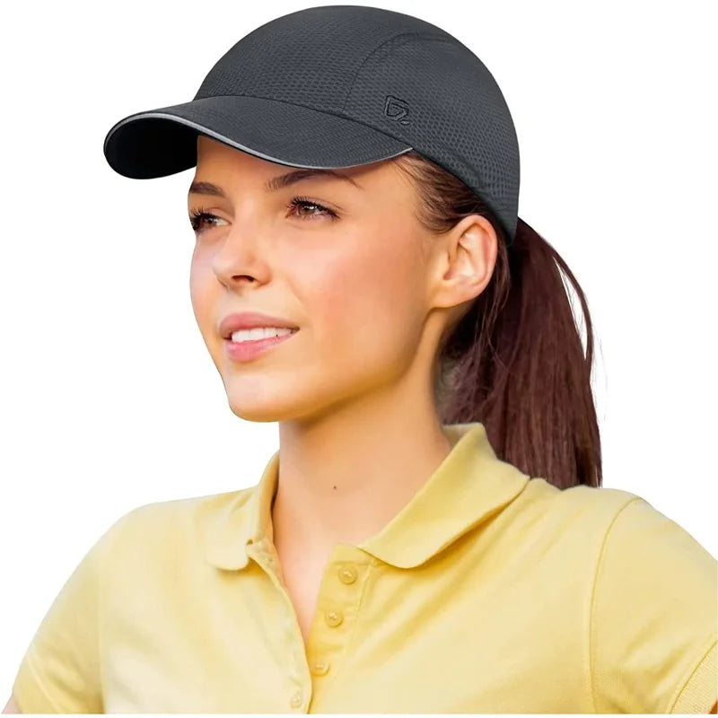 Women's Lightweight Running Hat - Breathable Mesh Cap with Reflective Trim