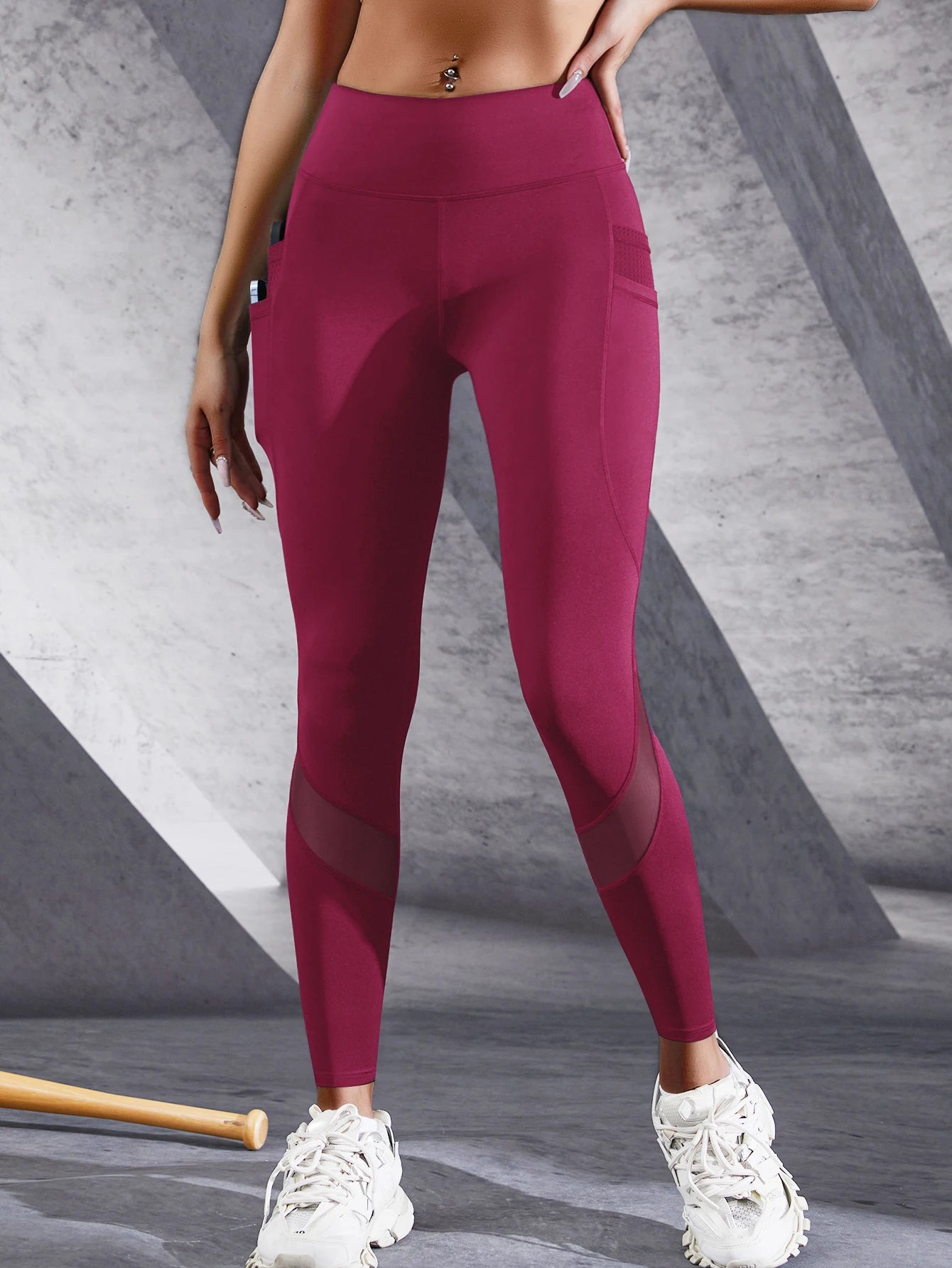 Women's High-Waist Base Layer Running Pants with Pockets