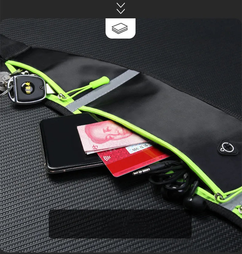 Running Belt Waist Bag - Water Resistant Phone Holder for Gym & Sports