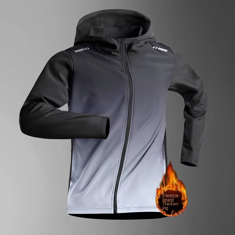 Men's quick-dry running jacket with fleece lining