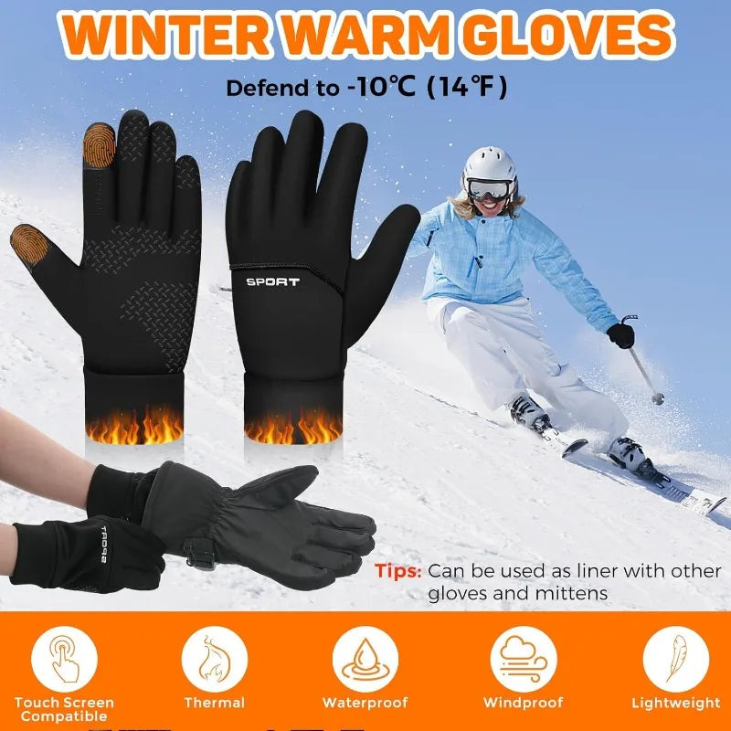 Winter Running Gloves - Touchscreen Windproof Thermal Gloves