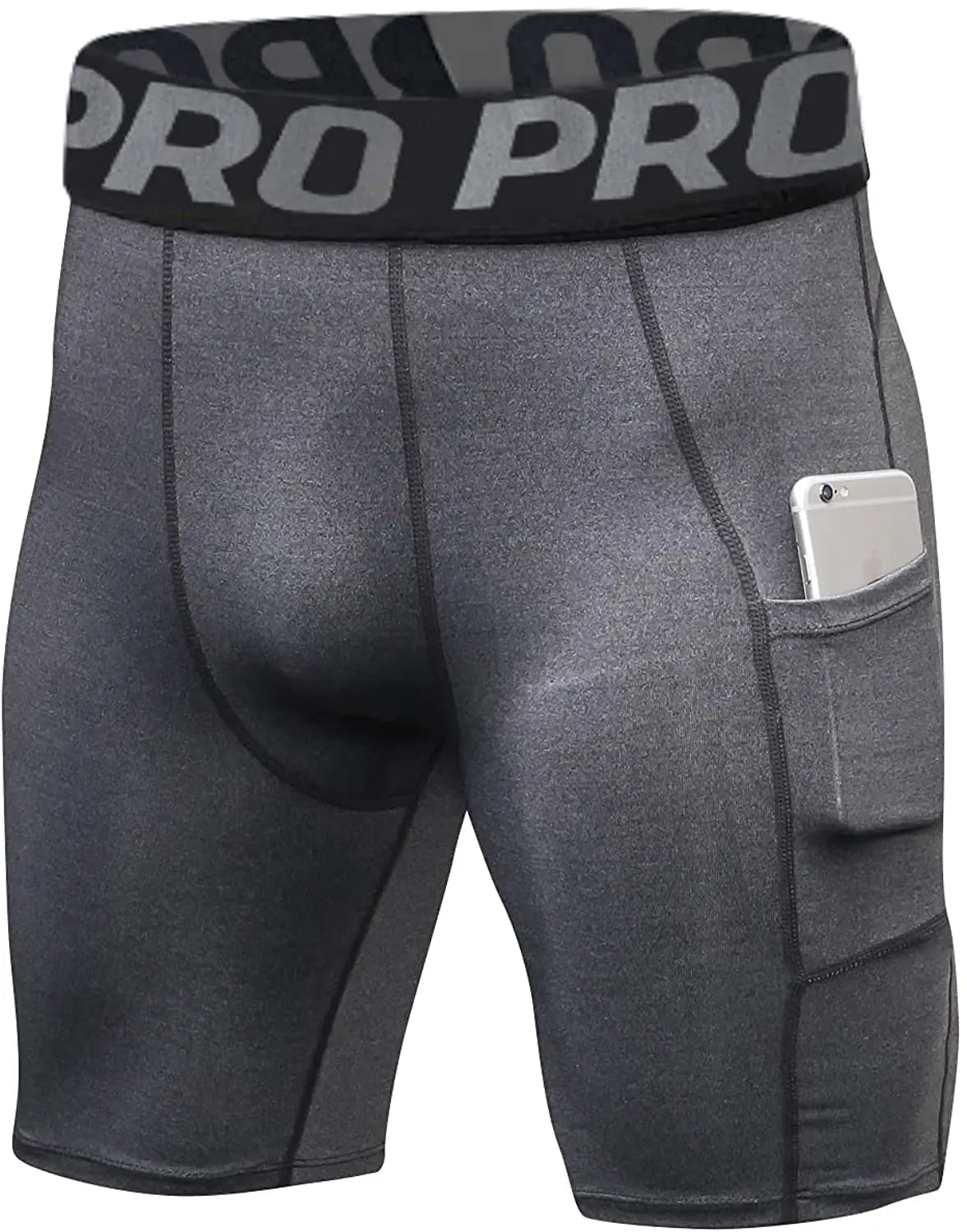Men's Compression Base Layer Shorts - Athletic Tights with Pockets