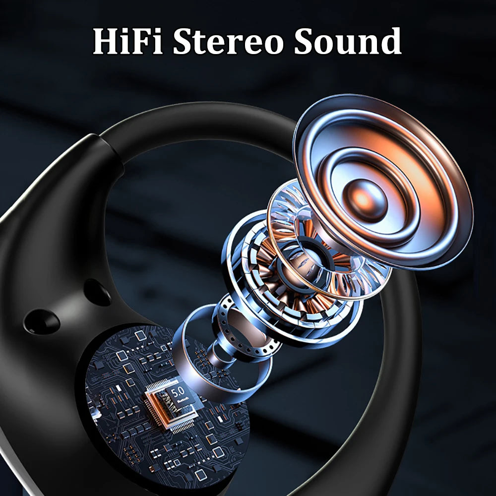 Bluetooth 5.4 Ear Hook Earbuds – Waterproof, HiFi & Touch Control
