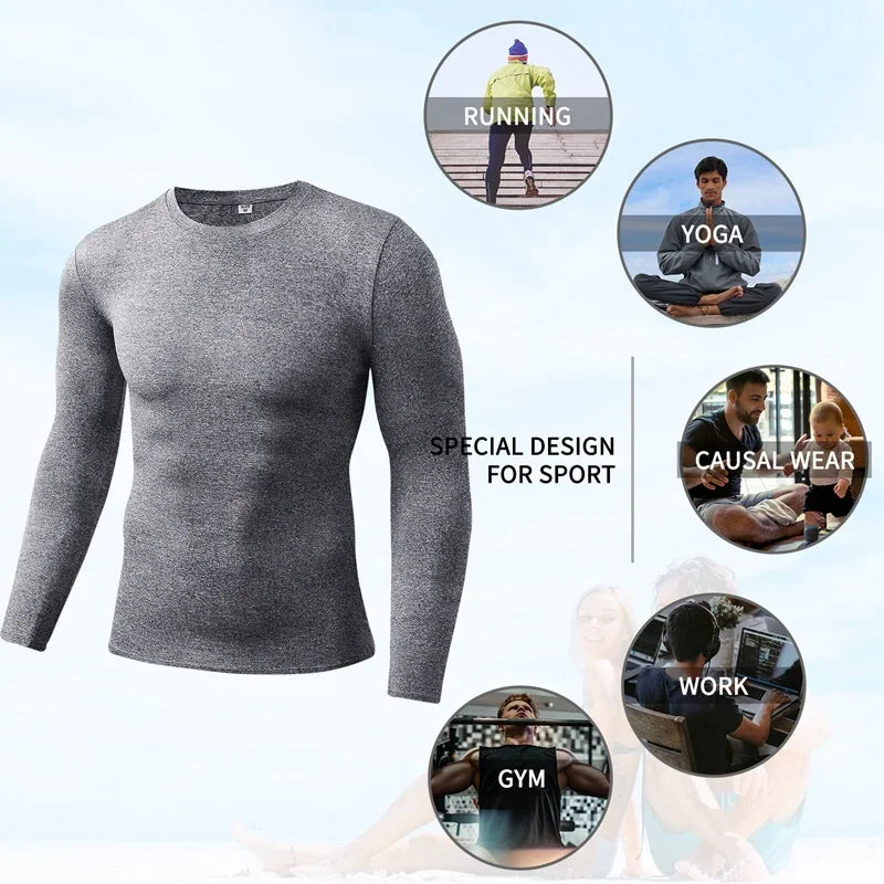 Men's Compression Base Layer Long Sleeve Running Top
