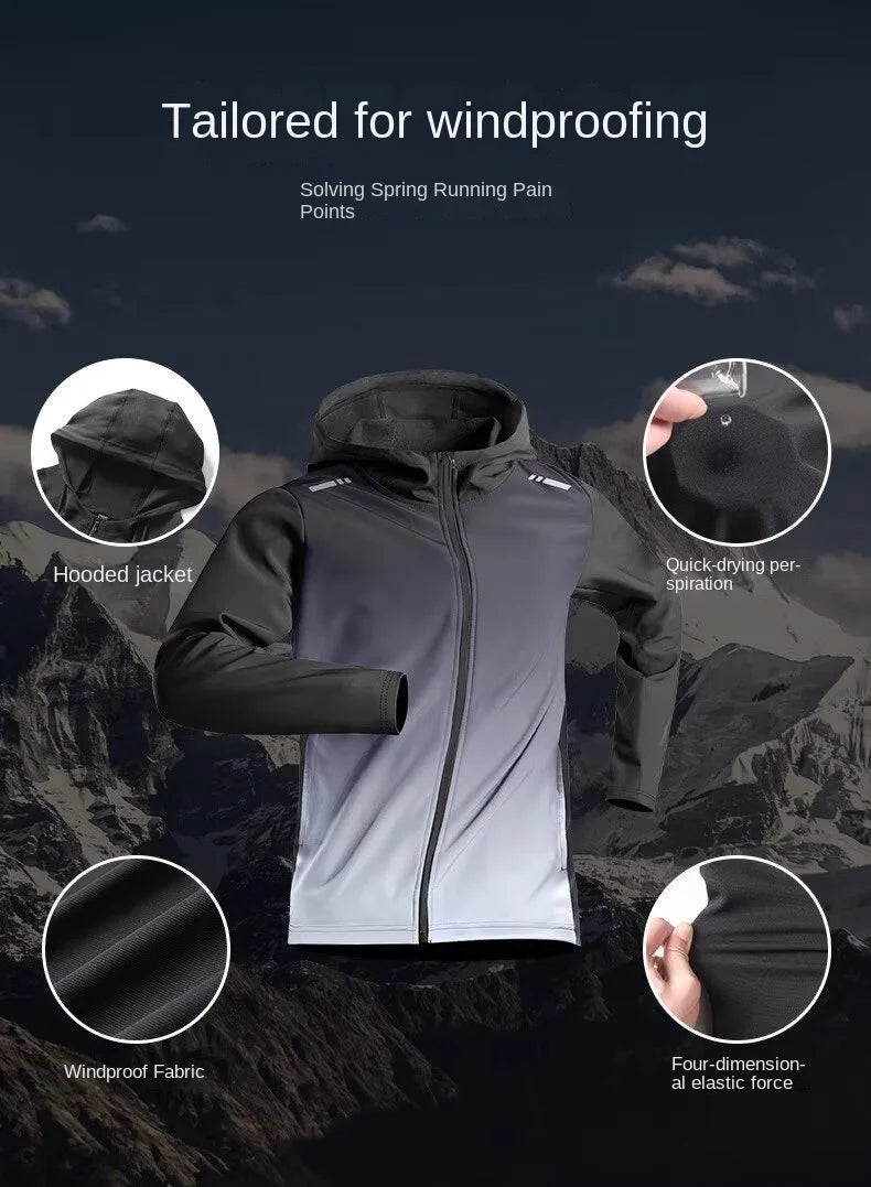 Men's Quick-Dry Running Jacket with Fleece Lining