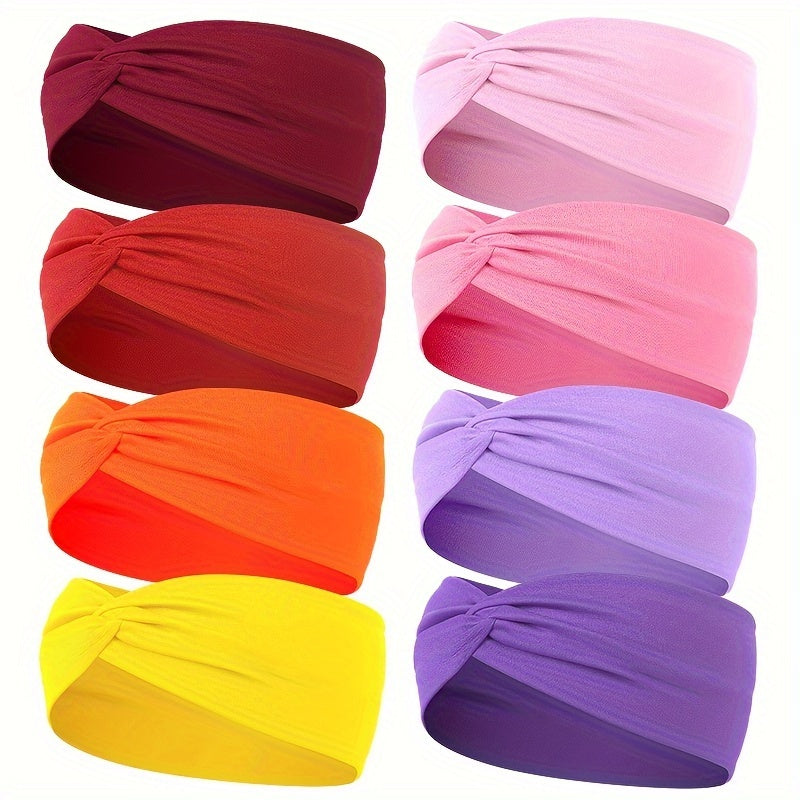  solid colour twist knotted running headband 