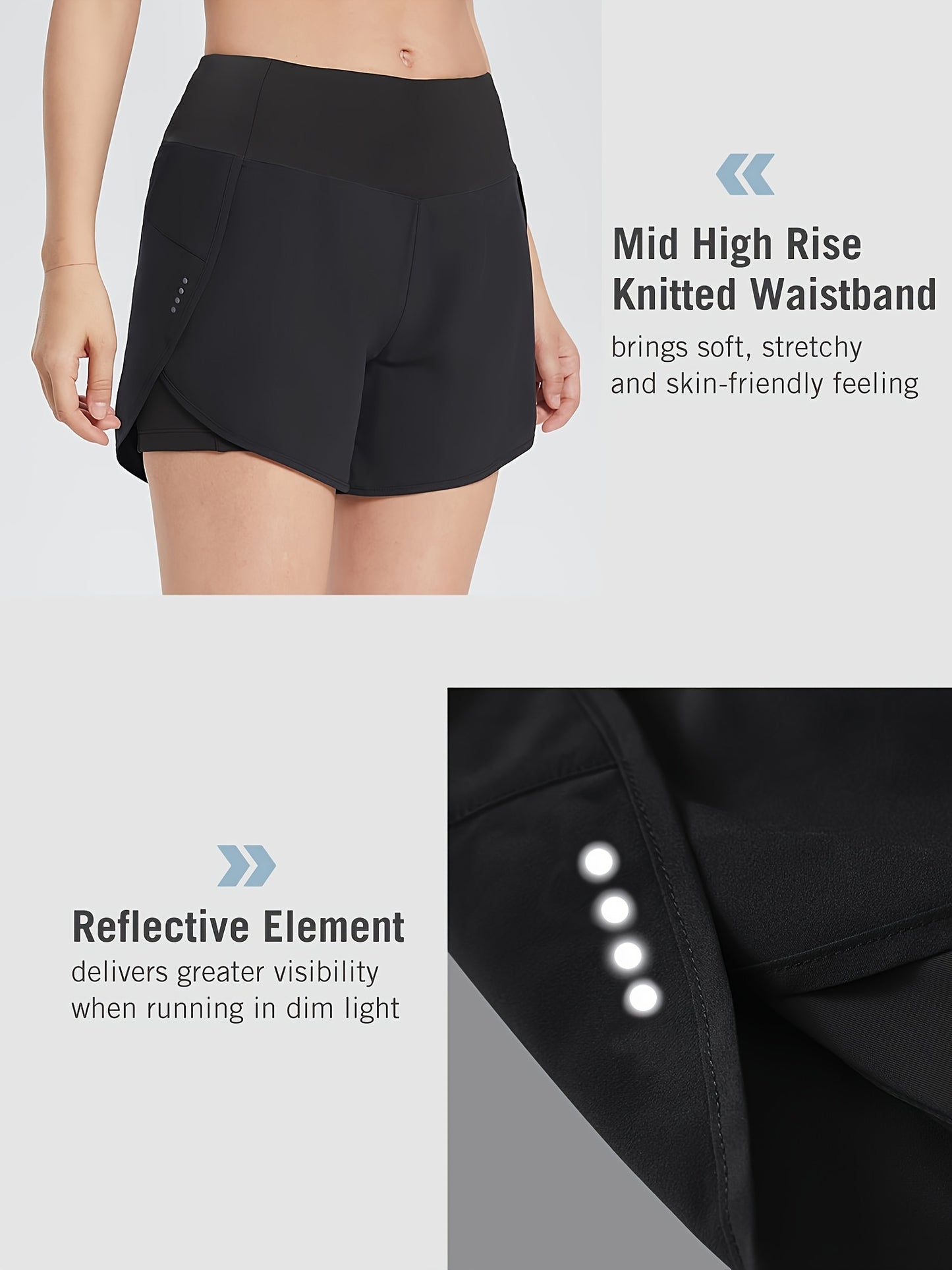 Women's High-Waisted Running Shorts - Yoga Shorts with Pocket