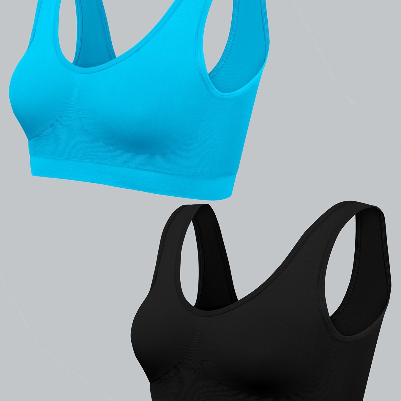 Seamless Comfort Sports Bra 2-Pack - High Elasticity Wireless Bra